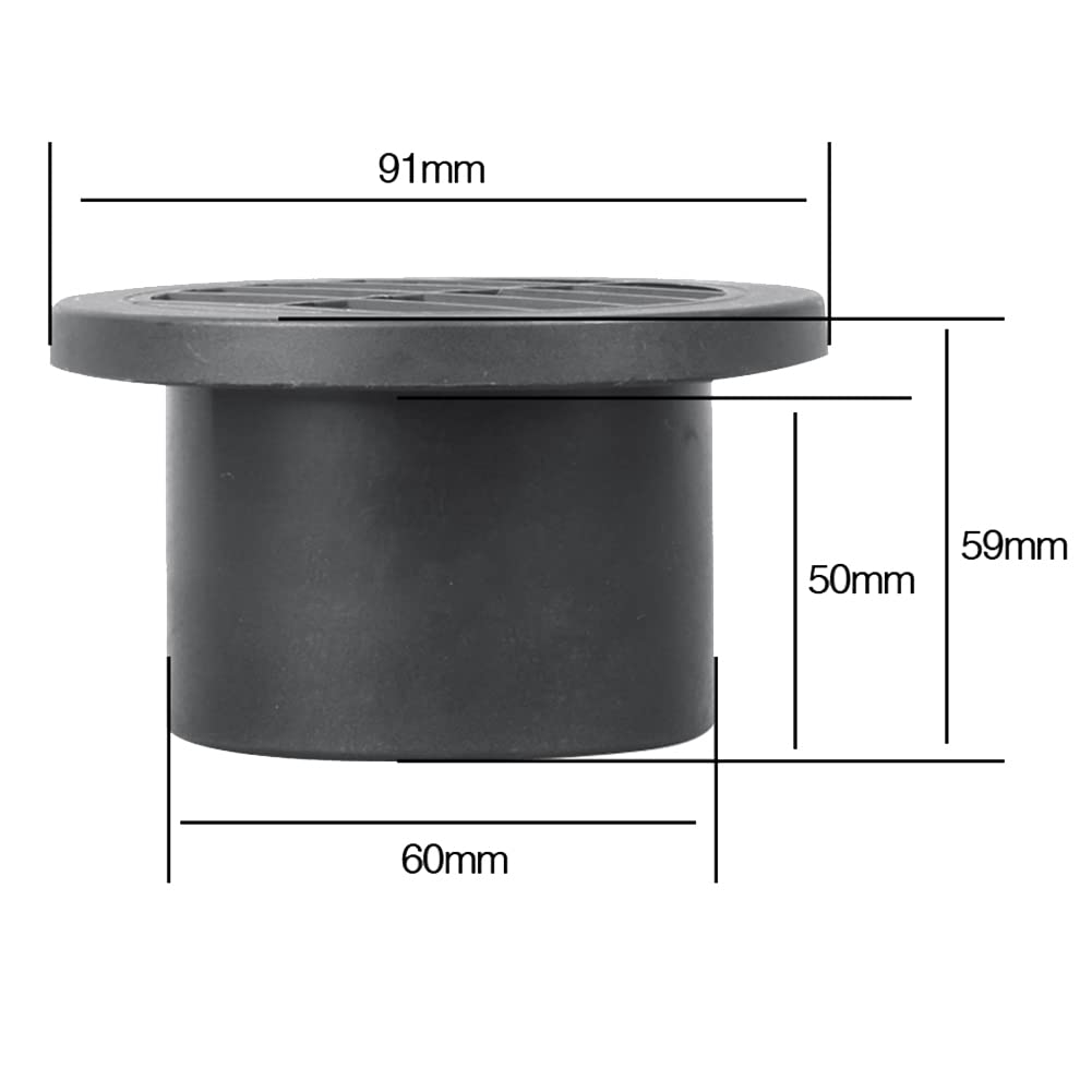 Adjivecct Air Vent Duct Piece Round Flat Pipe Outlet Exhaust Connector for Ebepaeer Par Heater Accessories 60mm