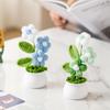 Ruční háčkování Malé rostliny v květináčích Roztomilá simulace květiny Interiér auta Kancelář Dekorace na plochu Umělé květinové dárky