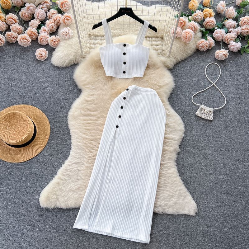 

American Niche Style Women s Summer Split Skirt Tube Top White All yards