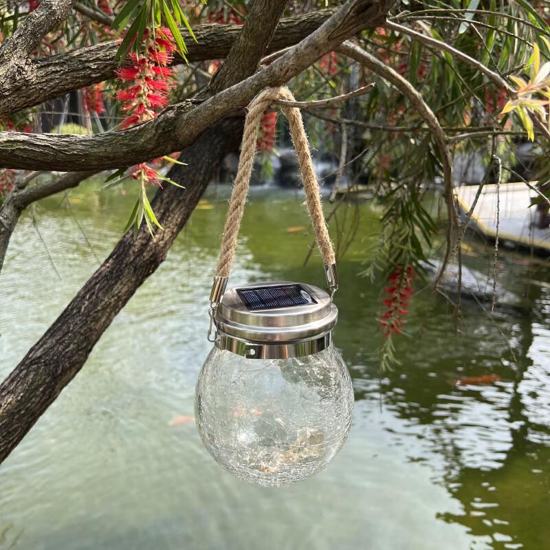 Solar Glass Crackle LED Garden Light