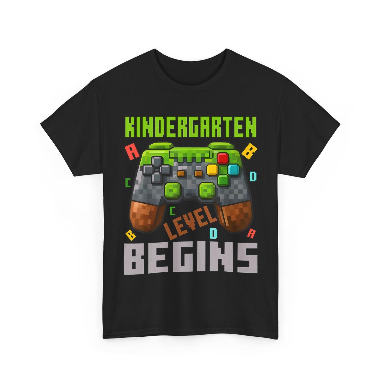 Kindergarten Level Begins T-Shirt Mens Womens Tees Top, First Day of Kindergarten Gaming Cute Shirt M