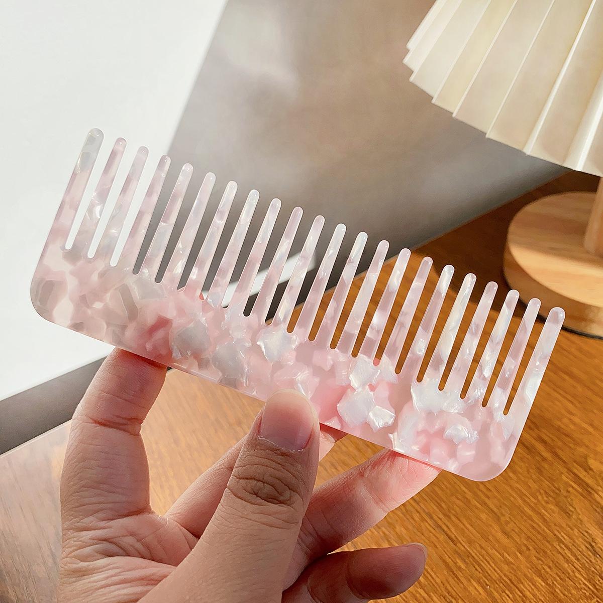 

Korean Version Exquisite Colored Acetic Acid Hair Comb Portable Bathroom Bedroom Retro Style Anti-static Long