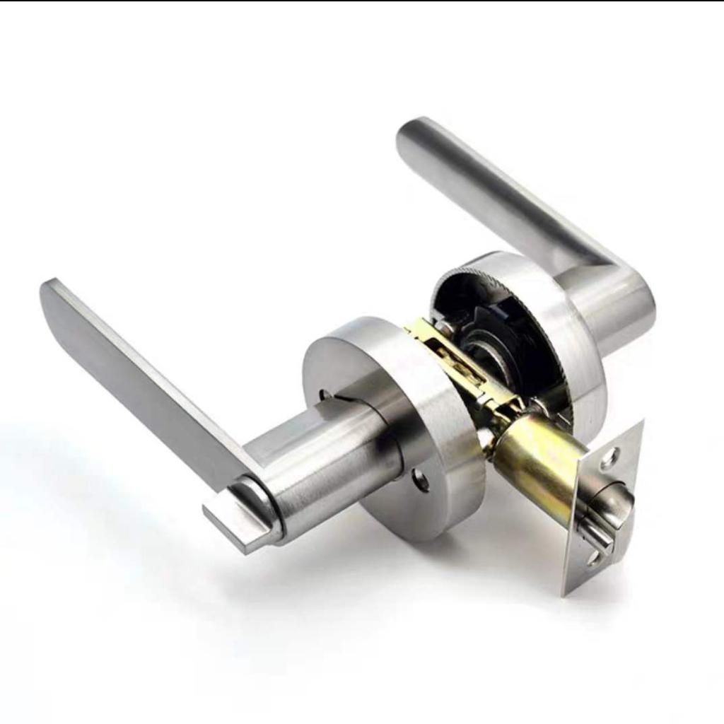 Black Door Handle Door Handle Lock Square Channel Privacy Mask Interior Bedroom Room Bathroom Three-Bar Spherical Lock Home Lock