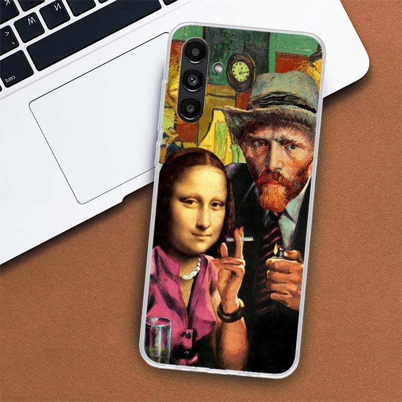 Van Gogh Mona Lisa Funny Art Phone Case For Samsung Galaxy A51 A71 A50 A70 A40 A30 A20E A10 A41 A31 A21S A11 A01 A6 A8 + A7 A9 P