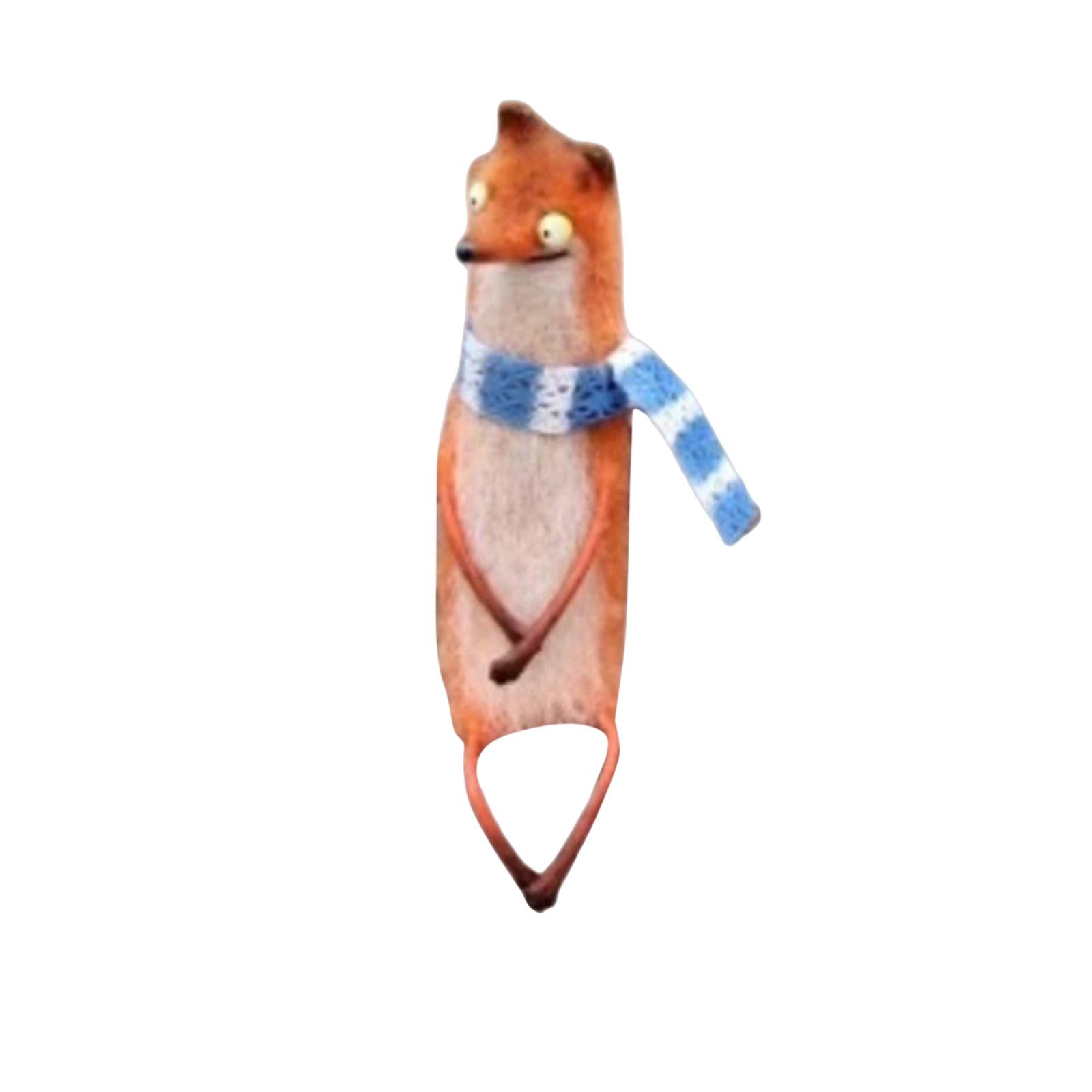 Felt Fox Figurine Home Decoration Soft Material Handcrafted Animal Sculpture for Living Room Office Shelf Display One Size
