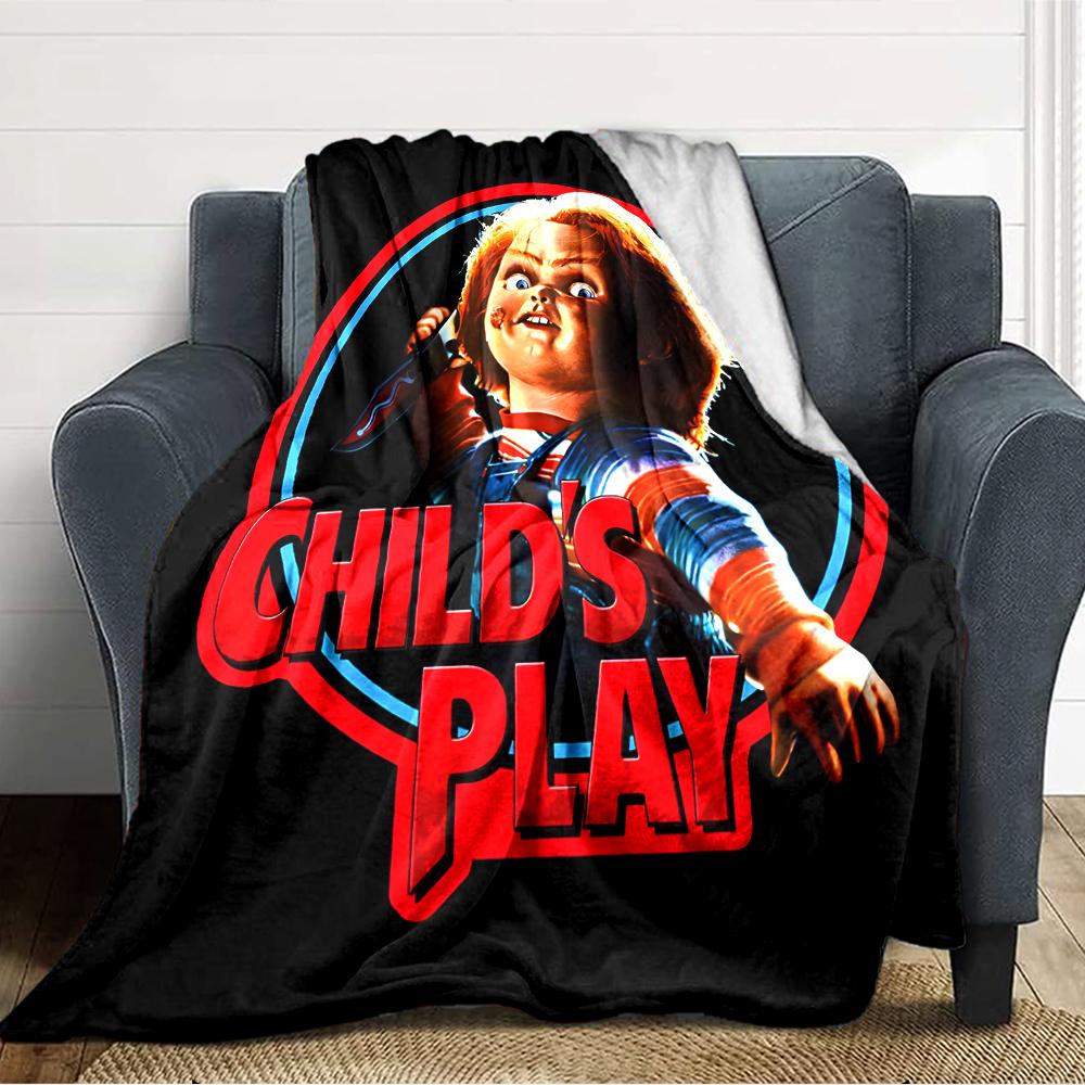 1pc Chucky3 Blanket, Gift, for Men and Women, Soft Blanket, Good for Sofa Bed Couch Travel, Lightweight Flannel Blanket