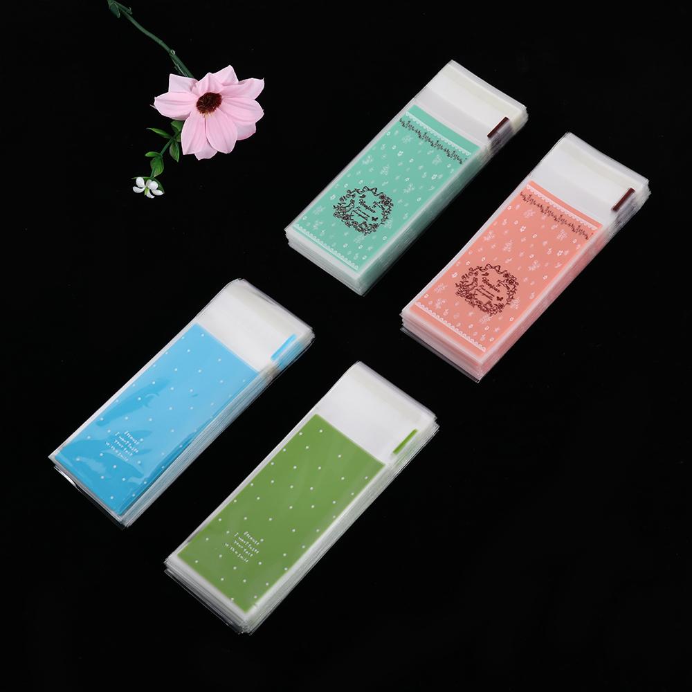 100pcs/lot Cute Bow Self-Adhesive Party Supplies Plastic Pocket OPP Bags Lipstick Bag Gift Packages