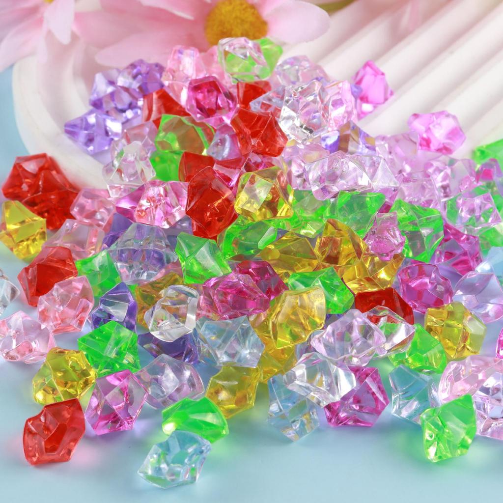 Trendy Simulation Transparent Colored Ice Cube Phone Case Keychain with Crushed Ice DIY Micro Landscape Decor