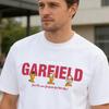 Garfield "I THINK NOT" Funny Expression Print Short Sleeve T-Shirt, American Streetwear Brand Heavyweight Cotton Loose Fit Oversized Couple Top