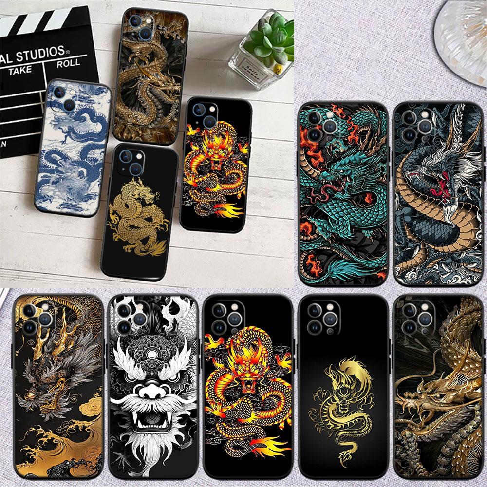 CJ28 Chinese Dragon Phone Case for Samsung Galaxy A11 A12 A13 A15 A52S A53 A55 A56 A70 A71 A72 A73 F06 F16 F56 S10 Plus S10e