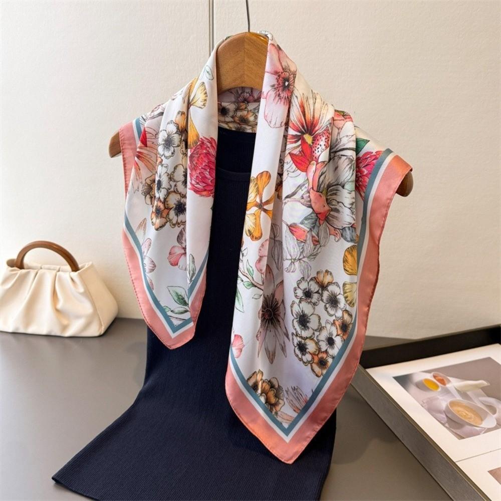 Soft Square Silk Scarf Luxury Neckerchief Scarf Fashion Bandana Scarf Beach