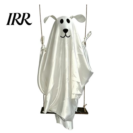 Durable Halloween Holiday Decor Hanging Ghost for Outdoor Decoration, Cute Flying Satin White Reusable Party Decorations Home, Tree, Porch,