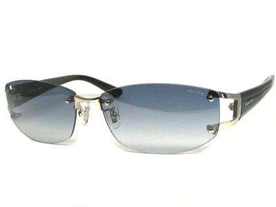 Police משקפי שמש POLICE SPLC60J 579L 59 עם נרתיק הגנת UV ללא מסגרת שתי נקודות דגם יפן דגם 2021 מסגרת אובלית טיטניום משולב מבריק מדרגה []