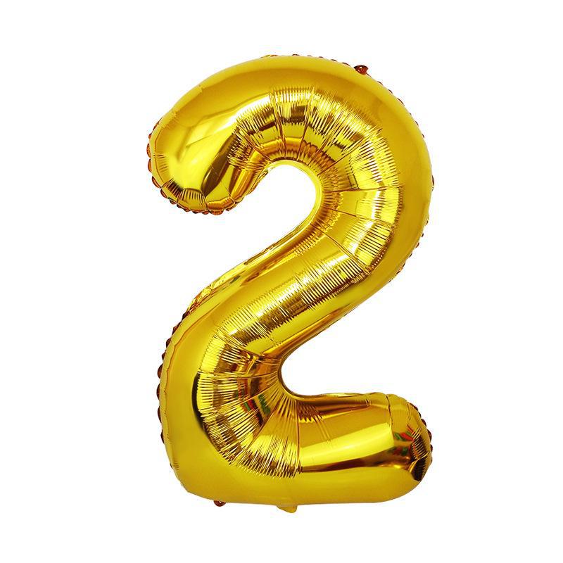 

32-дюймовые золотые и серебряные цифровые фольгированные шары для украшения вечеринки - Американский стиль 32-inch US version digital 2