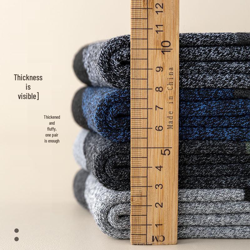 Herren Winter Verdickte Frottee Mid-Calf Socken - Warm, Retro, Mischgarn Bodensocken