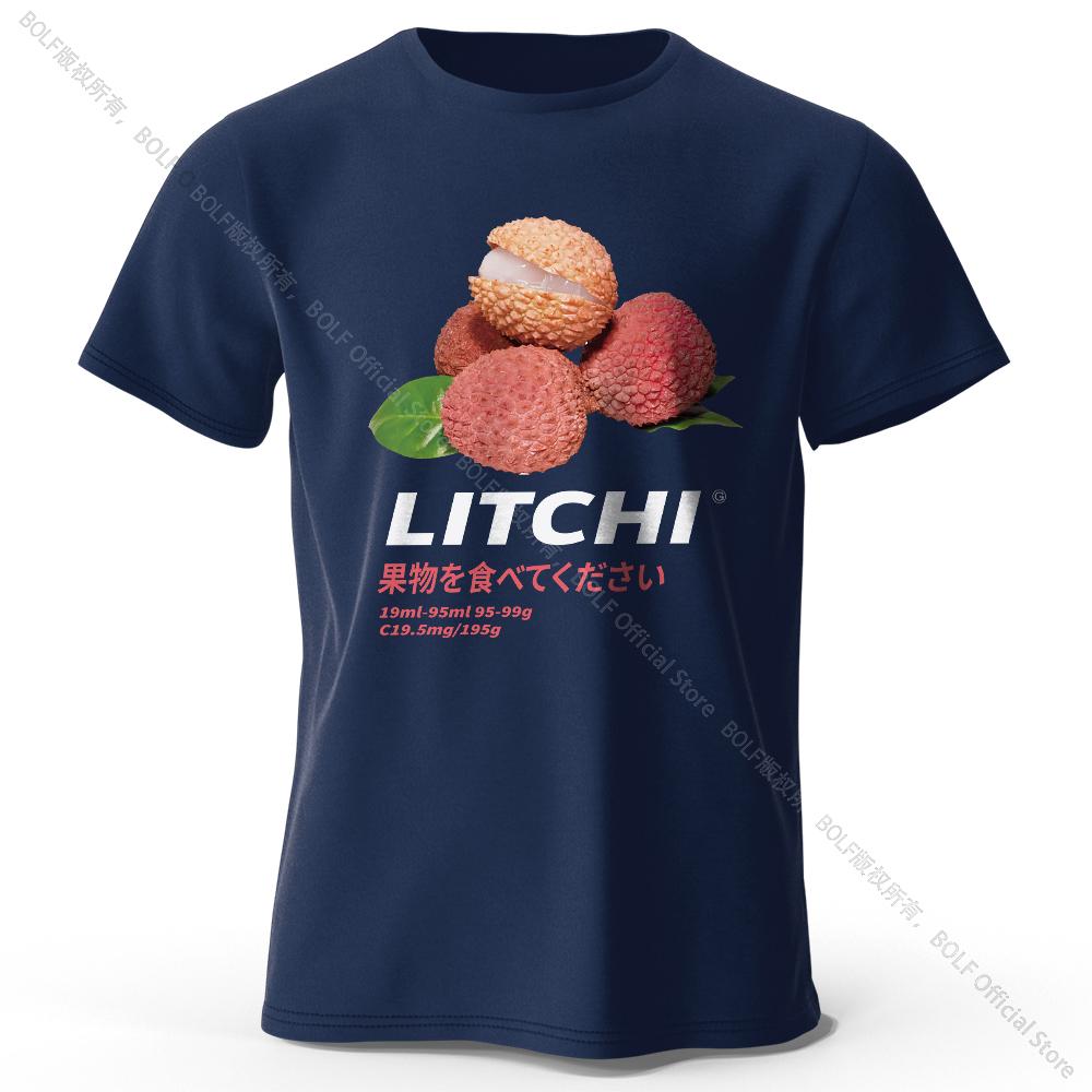 Juicy Lychee Print Tshirt Fresh Trendy Summer 100 Cotton Tops For Unisex Unisex