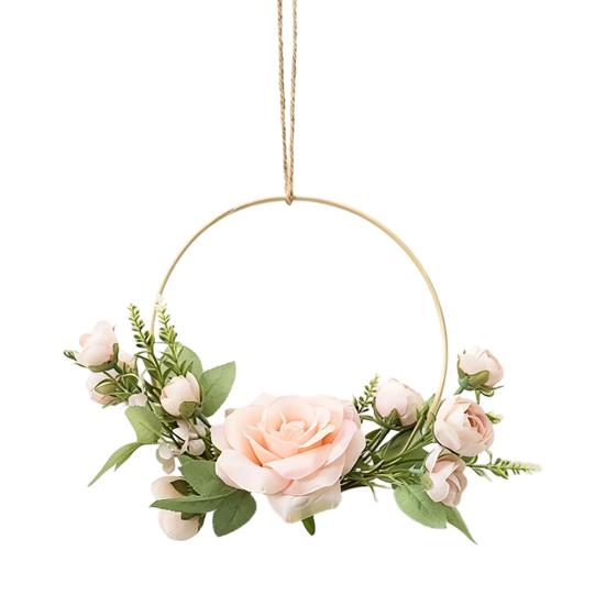 Artificial Flower Wreath, Sustainable Hanging Ornaments, with Elegant Flower Decorations for Bedroom Living Room Balcony Cafe Nursery