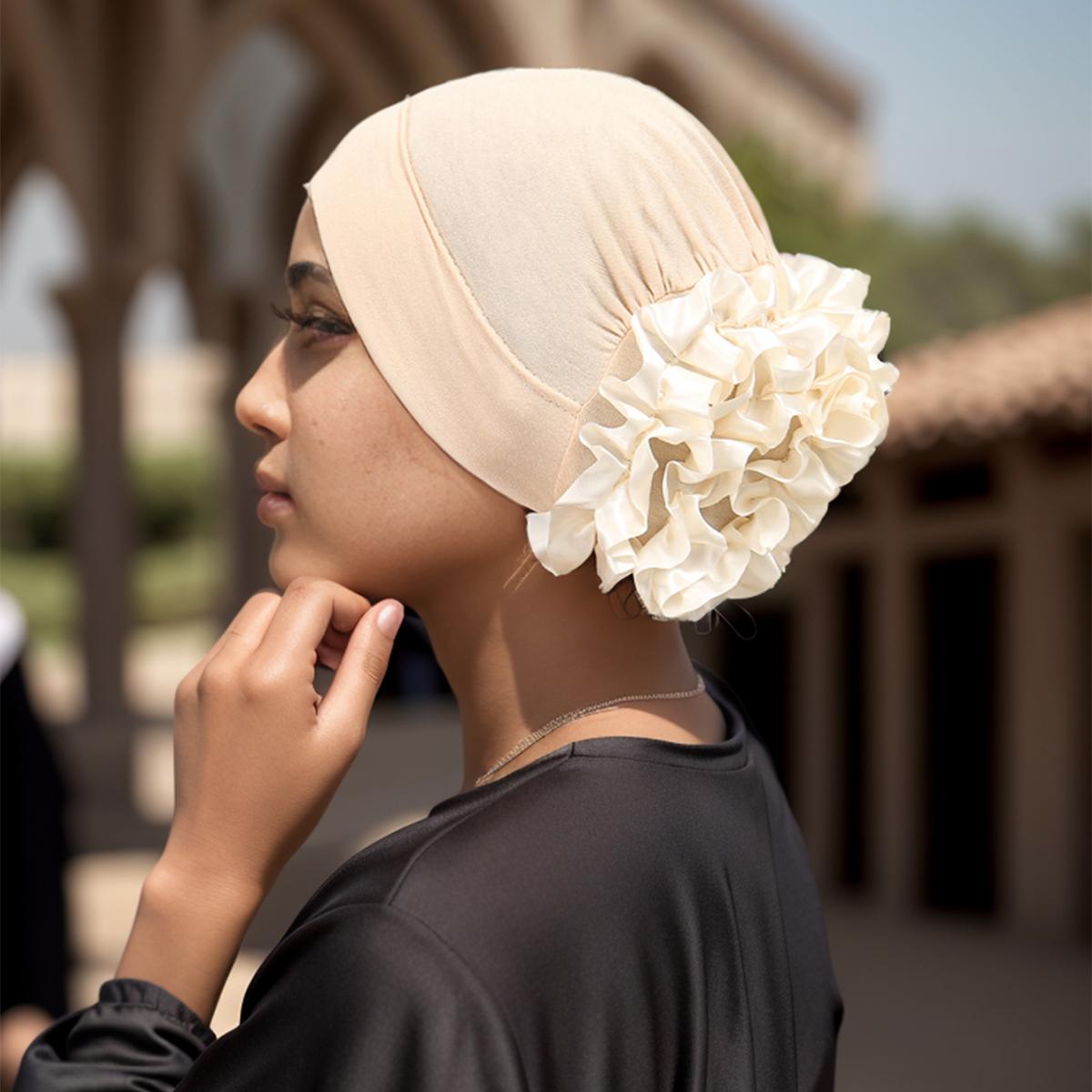 

Женский мусульманский платок, головной убор, мусульманский платок, внутренний хиджаб, исламский платок, шарф-хиджаб ниндзя, шапка, чепчик, кость