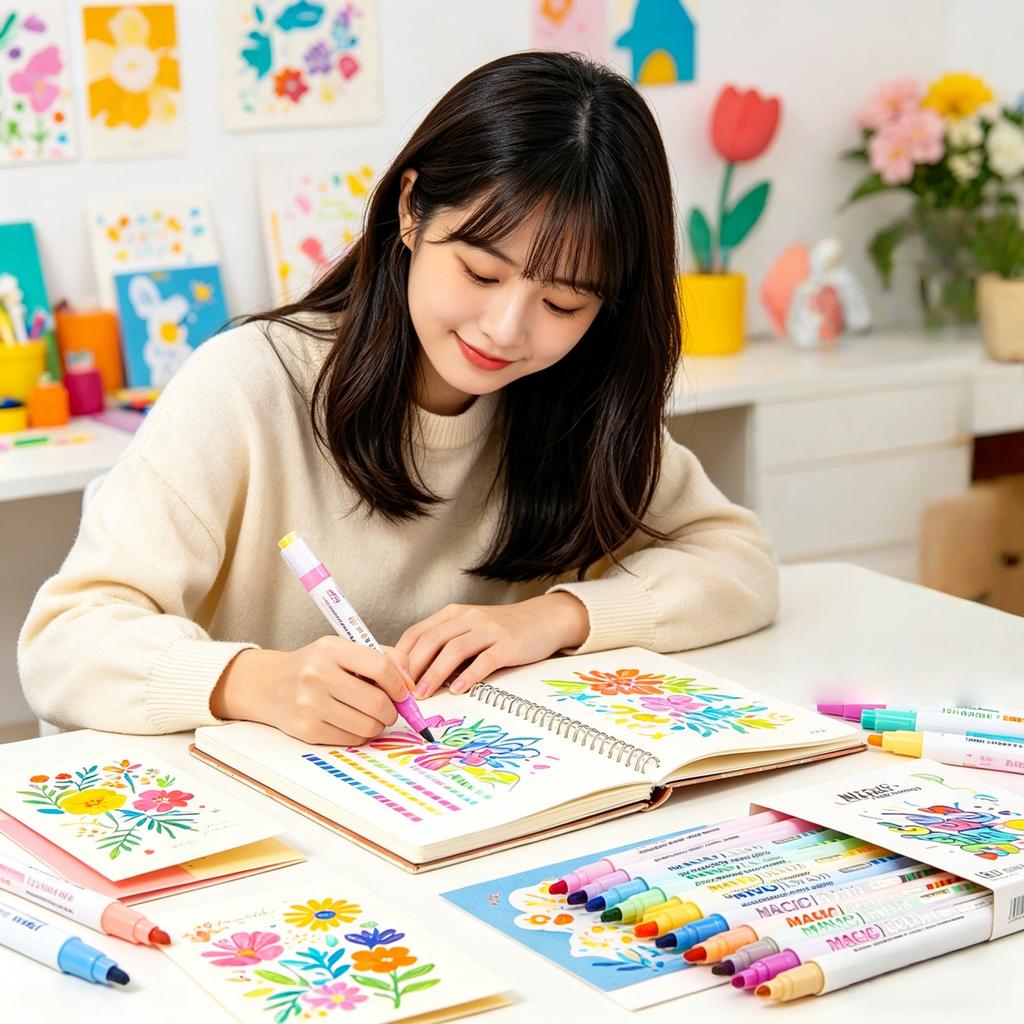 6/12Pcs Double-Ended Magic Color-Changing Marker Pens, Art Pen Set For Diy Crafts And Painting
