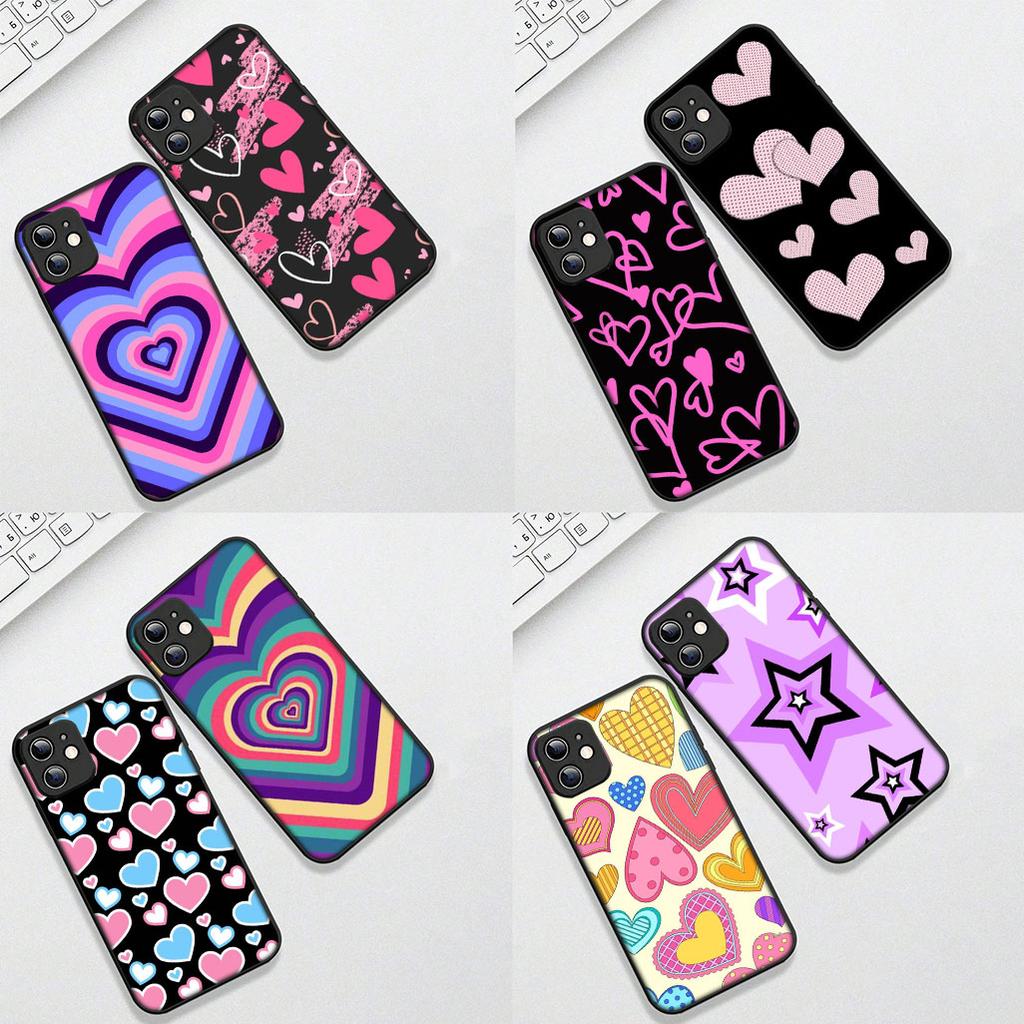 Star Dark Red Heart Love Phone Case for Xiaomi Redmi Note 12 11 10 A3 Pro 10A 10C 12C Note12 5G 4G Protective Cover
