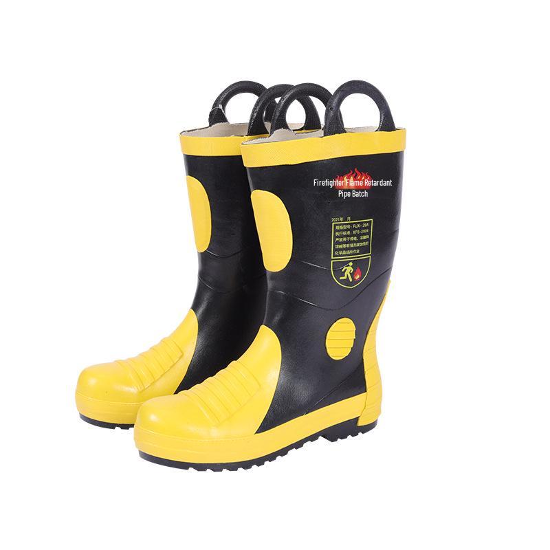 3c High-Top Firefighting Boots: Heat-Resistant, Steel-Plated, Puncture-Proof Rubber Boots for Firefighters. Firefighting Boots