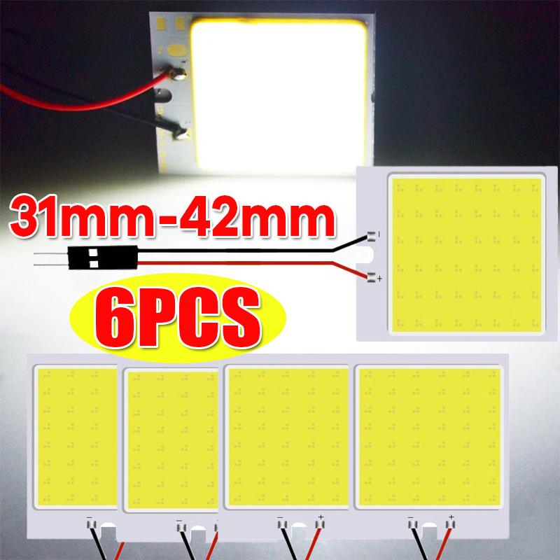 1/2/5/6pcs Car Interior Accessories 48led T10 COB Car Interior Panel LED Lights Lamp Bulb Cars Dome Light Auto Panel lamp