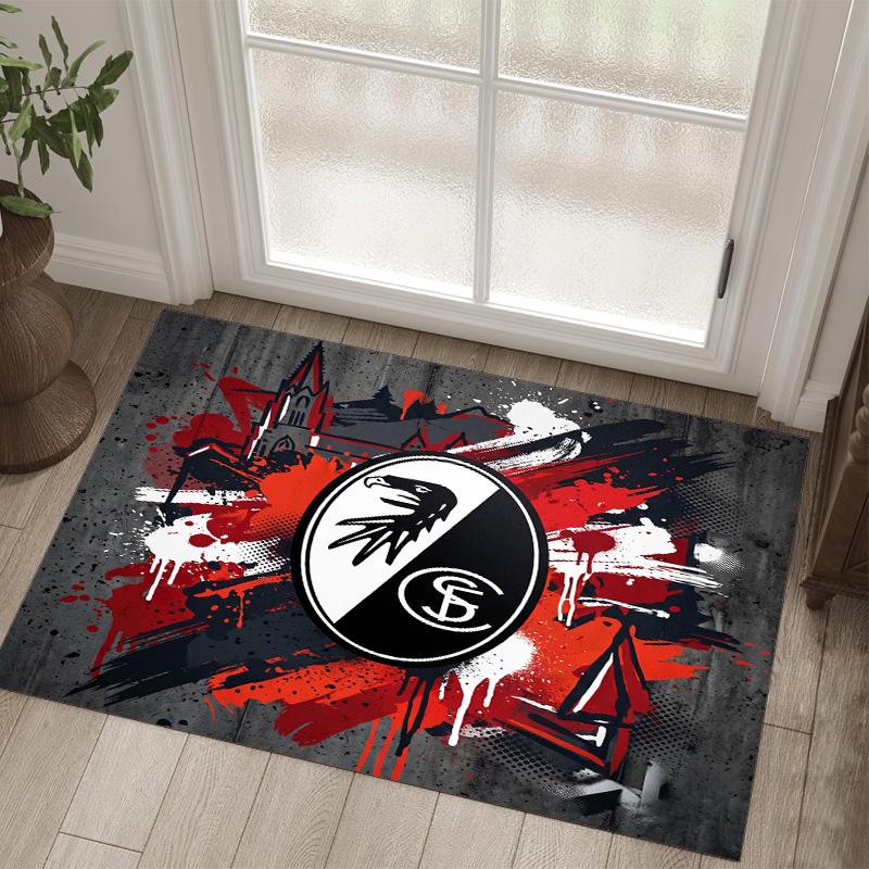 SC Freiburg FC Design Crystal Velvet Carpet Cozy Non?Slip Printed Rug For Bedroom Living Room Entrance