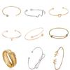 Punk Open Adjustable Arrow Cuff Bracelets for Women Simple Gothic Wrist Bow Heart Feather Bangles Gift Jewelry