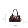 Faux Leather Solid Color Large Capacity Hobos Shoulder Bags for Women High Quality Versatile Undearm Ruched Handle Bags