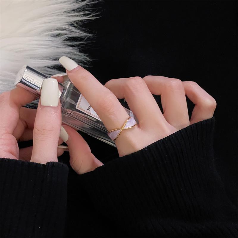 Leichter Luxus Premium Lila Tropfglasur Kürbis Offener Ring Mode Zeigefingerring Persönlichkeitsring Damen