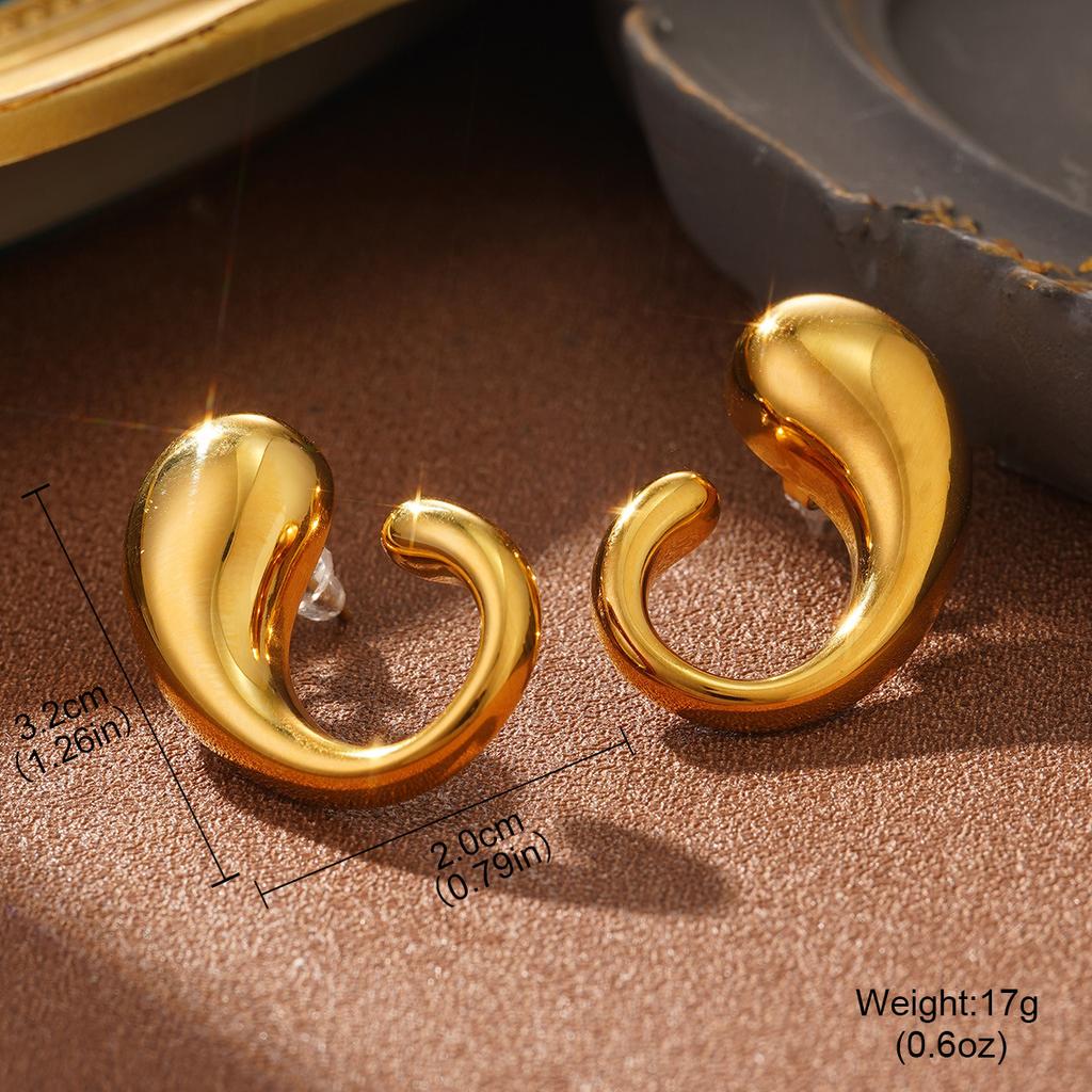 European and American stainless steel circle earrings, personalized high-end ins earrings, titanium steel earrings, contrasting color and