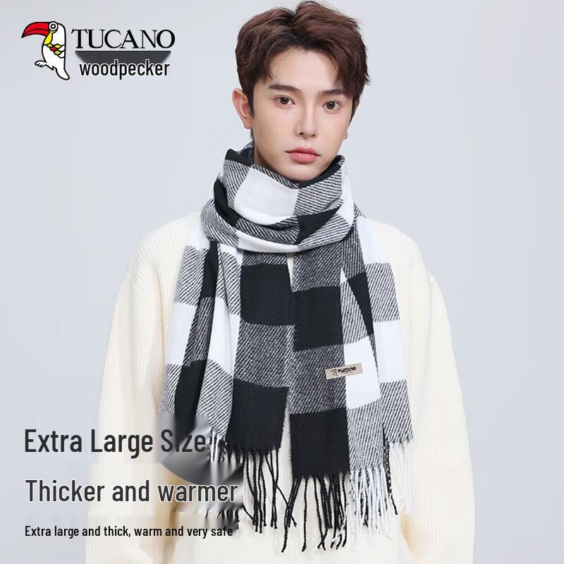 Woodpecker Unisex Autumn Winter Plaid Scarf