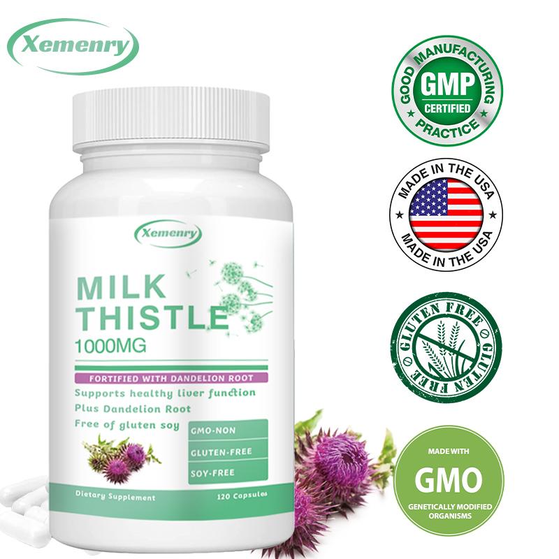 Milk Thistle 1000mg-w/ Dandelion Root Liver Support Liver Cleanse Detox & Repair