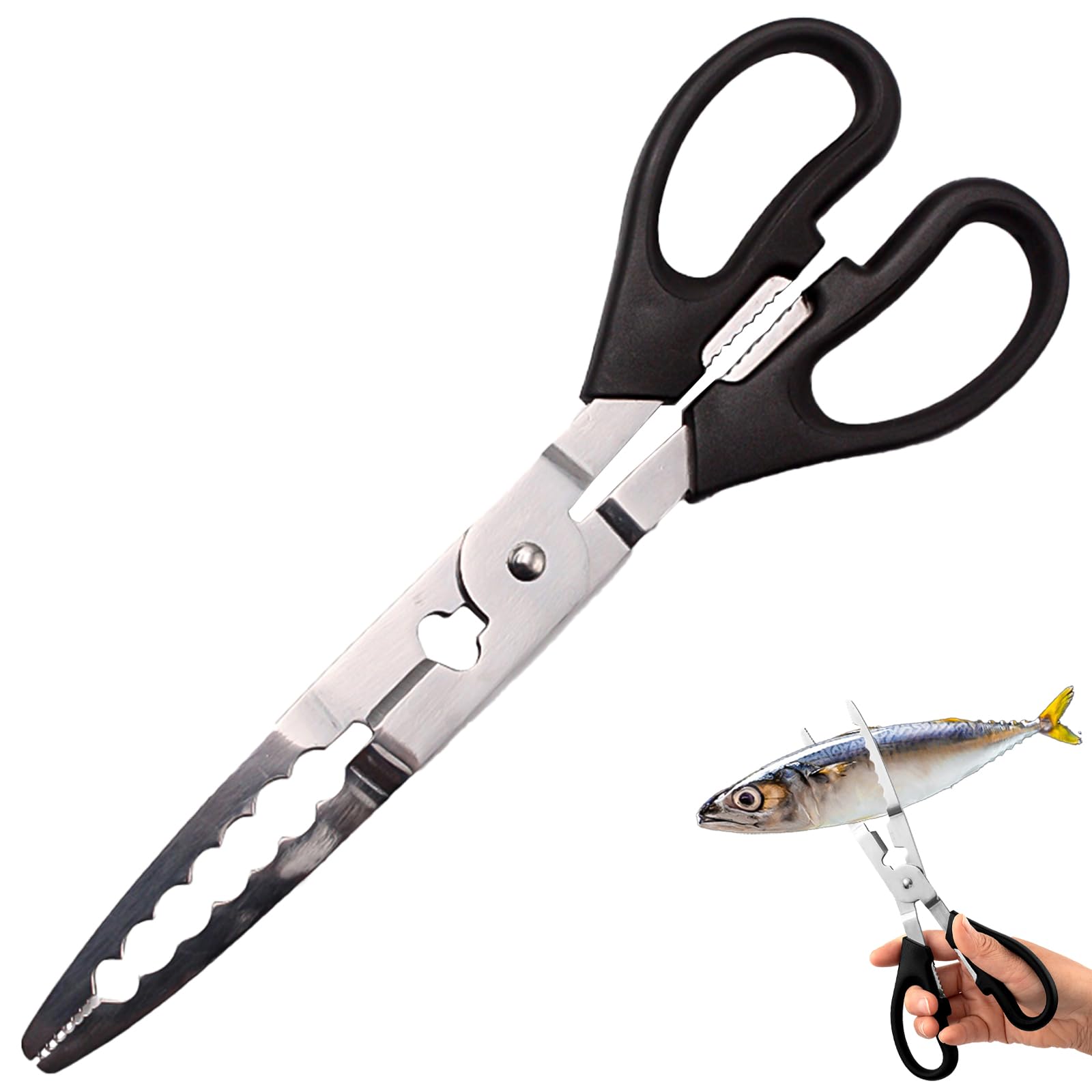 

Coollooda Fishing Pliers, Fish Grips, Fishing Scissors, Stainless Steel Multifunctional Tool, Portable, Lightweight, Non-Slip, for Fishing