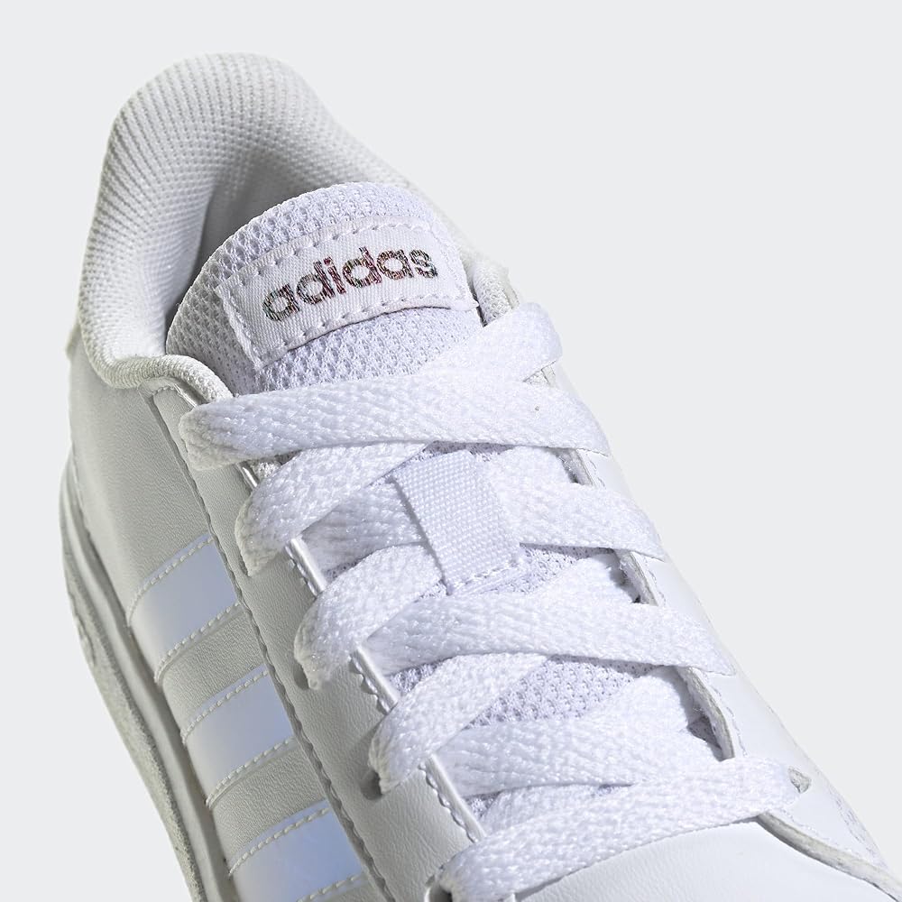 Adidas Kids Grand Court 2.0 Sneakers White Iridescent Footwear Size 17.5 cm