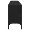 TV Cabinet in Black Oak Look 200 x 25 x 44 cm Engineered Wood