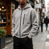 Giacca con cappuccio e zip da uomo con cappuccio regolabile e tasche con zip per l'uso all'aperto