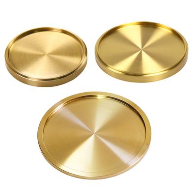 Coaster Cup Mats Protect Heat Resistant Mats Cup Tray Cup Coaster Copper Round Coasters Dining Table Holiday Decorations