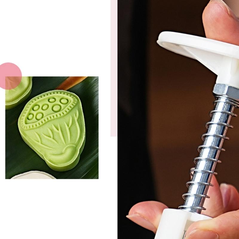 Chinese Style Flower Mooncakes Stamp Tool Green Bean Pastries Stamp Innovative Pastries Mold for Cultural Celebrations