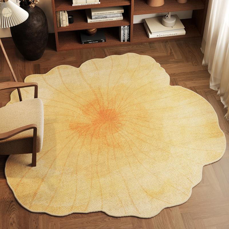 Bloemvormig Rond Tapijt Woonkamer Slaapkamer Vloermat Antislip Slijtvast Bureau en Stoel Mat Huisdecoratie 60x60cm 24inch