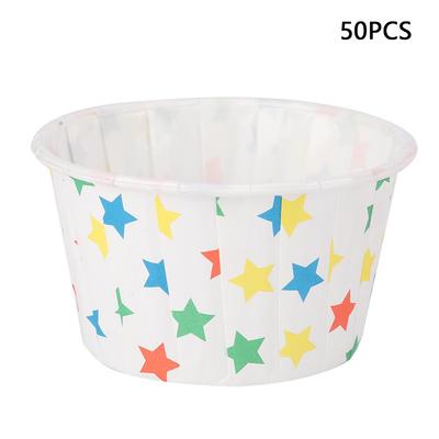 50 szt. Mini wkładki do ciastek papierowe okrągłe kubki do pieczenia ciastek Muffin Cases Home Party Wedding (Gwiazda)