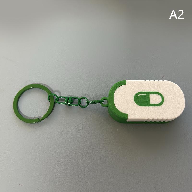 Mini Sliding Pill Box Keychain Medication Organizer Multiple Compartments Travel Pill Organizer Portable Pill Pod Tablet Case