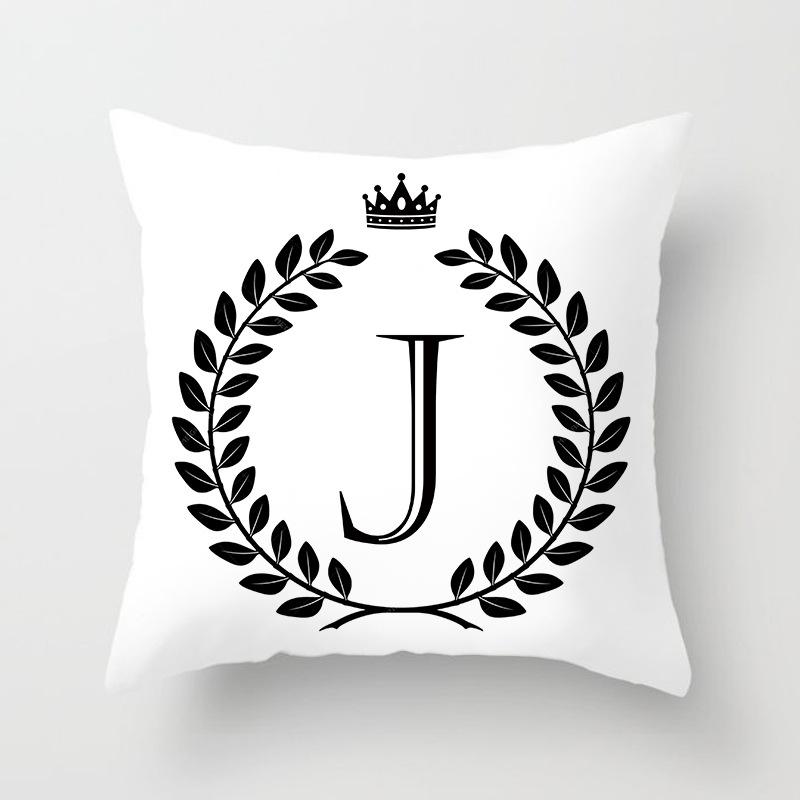 Nordic Simple Crown Letter Printing Pattern Cushion Cover Home Living Room Sofa Decoration Square Pillow Pillow Cover
