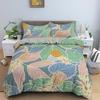 Green Leaves Bedding Set Girls Boys Kids King Twin Full Size Duvet Cover Set Pillowcase Cartoon Style Polyester Comforter Sets