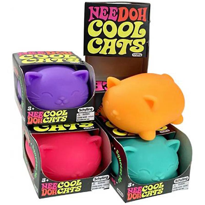 Needoh Cool Cats Funky Pup Squeeze Toy Soft Flour Filled Quick Rebound Animal-shaped Decompress Fingertip Calming Fidget Toy