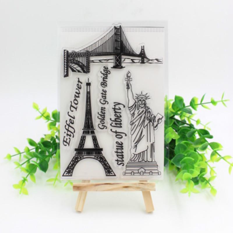 

Статуя Вежі Свободи Прозорий силіконовий чіткий штамп для скрапбукінгу DIY Craft Прикраса 1pcs