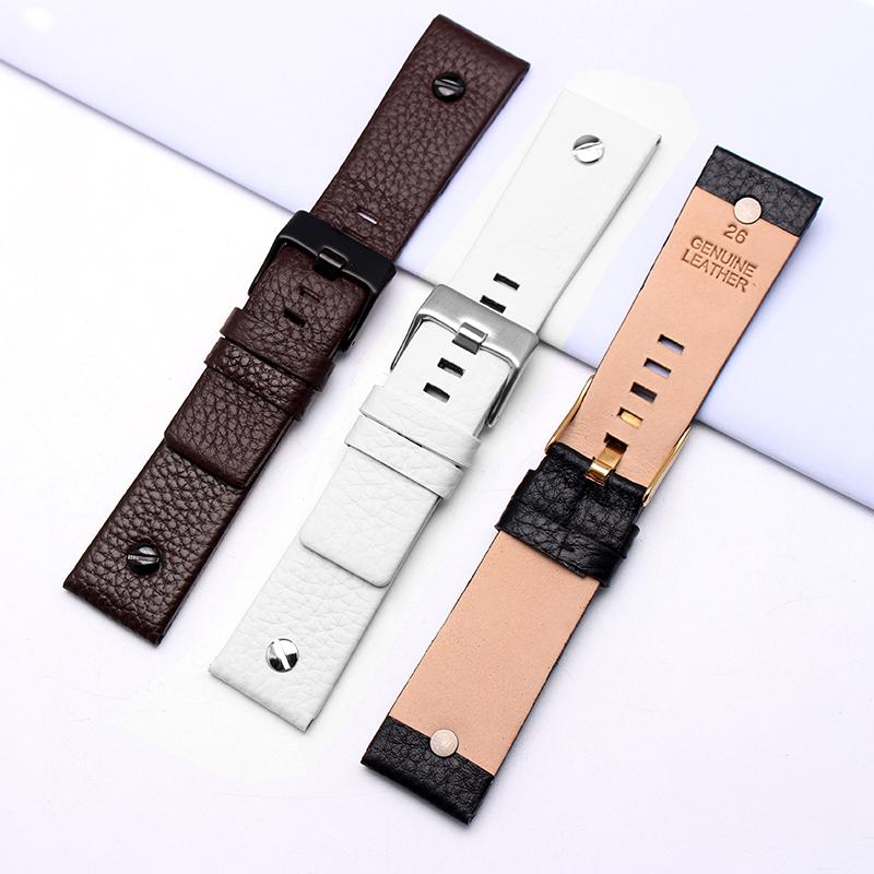 New Fashion Cowhide Watchband with Rivet Watch Strap Belt Bracelet for Diesel DZ7313 DZ7333 7322 7257 4318 7348 7334 Replacement
