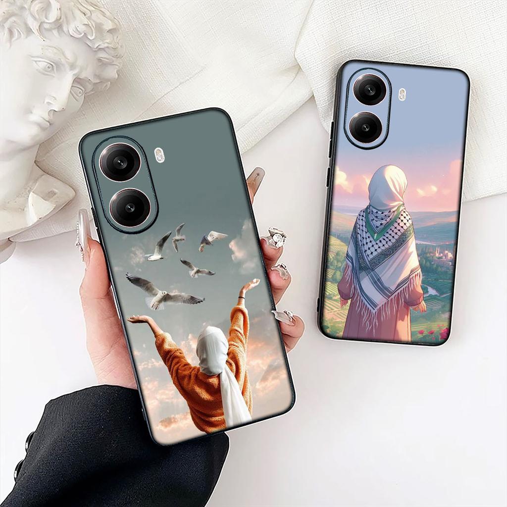 Arabic islamic muslim Muslimah Girls women Phone Case for Xiaomi Redmi Note 12 11 10 A3 Pro 10A 10C 12C Note12 5G Cover Casing