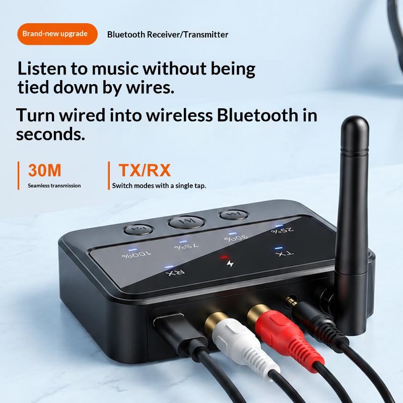 1Pcs Hi-Fi 3.5Mm Jack 2Rca Bluetooth Adapter 2 In 1 Audio Bluetooth 6.0 Receiver Transmitter For Car Speaker Pc