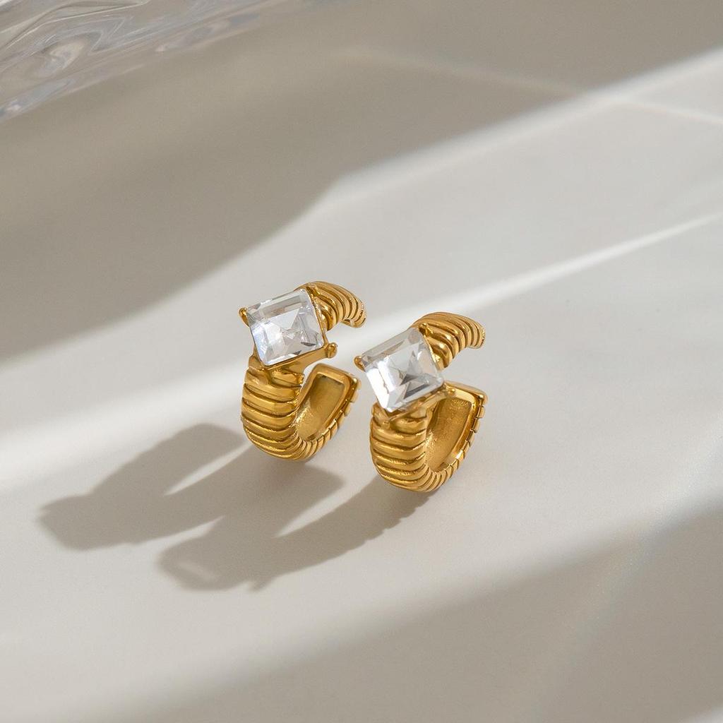 Xia Ling 18K Gold Stainless Steel No-Piercing Ear Cuff Earrings - European & American Style